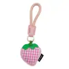 Llavero Colgante Adorno de Cuero de Fruta a Cuadros de Tela Original Colgante Creativo para Llavero Muñeca Pequeña Venta al por Mayor