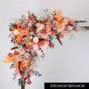 Fila Triangular de Flores para Boda Bosque de Flores Camino de Boda Arco de Bola de Flores Decoración con Postes de Madera Rincón de Flores Escenario de Flores Fondo Flor