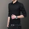 Camisa Blanca Talla Grande Negocios Transfronterizos 2026, Camisa de Color Sólido Ajustada Moderna para Todas las Estaciones, Camisa Versátil para Hombre
