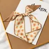 Pañuelo pequeño de seda de doble cara, raya pequeña, para mujer, primavera y otoño, para combinar con camisa, pañuelo versátil, cinta para el pelo, lazo para bolso, cinta de bufanda