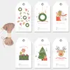 Nuevas etiquetas de regalo de Navidad transfronterizas, tarjetas, decoraciones para árboles de Navidad, empaques para hornear, etiquetas de papel para decoración navideña