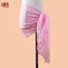 2025 Nova Onda Poliéster Cor Pura Monocromático Renda Floral Vazada Lenço Longo Novo Lenço Feminino Transfronteiriço
