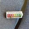 Broche de bateria social nuvem emblema de metal Anel do Vale pequeno presente poder humor broche raio deslizante