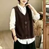 Moda Verano 2026 Nuevo Chaleco de Punto Hueco con Cuello en V para Mujer Camisa Delgada de Rayas de Manga Larga para Aire Acondicionado Casual