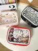 Linda Bolsa de Maquillaje Transparente de Gatito, Bolsa de Tocador Portátil de Gran Capacidad para Viaje, Almacenamiento con Compartimentos de Dibujos Animados