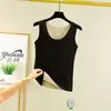 Nuevo Chaleco Térmico Sin Costuras de Cuello Redondo para Mujer Otoño e Invierno Terciopelo de Doble Cara Forro Polar Engrosado Base Interior Chaleco de Color Sólido