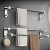 Toallero de Acero Inoxidable 304 Barra para Toallas de una Sola Barra para Baño sin Taladro Doble Barra con Taladro para Baño Barra Colgante Toallero