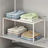 Prateleira organizadora retrátil para guarda-roupa, ferramenta economizadora de espaço para armário de roupas, prateleira divisória deslizante, sapateira