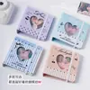 Álbum de Tarjetas Minimalista con Lazo y Rejilla Hueca Álbum de Almacenamiento de Hojas Sueltas para Fotos de Polaroid de Ídolos Merchandising de Celebridades