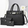 [Set de Bolsos] 2025 Nuevo Bolso de Mano de Gran Capacidad con Patrón de Cocodrilo Juego de Tres Piezas con Monedero Elegante Bolso Cruzado