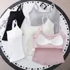Camisola Casual de Moda para Mujer con Cuello en U de Algodón, Cómoda y Transpirable con Copas Fijas, Color Sólido, Hermoso Diseño de Espalda Camiseta sin Mangas