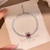 Pulseira com Pingente Flor Redonda de Zircônia Verão Pequena Fresca Doce Elegante Pulseira Nicho Sensação de Alto Padrão Joia de Mão Atacado