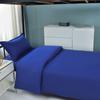 Conjunto de Lençol com Elástico Três Peças para Dormitório de Estudantes, Conjunto de Roupa de Cama Seis Peças 100% Algodão, Ferrovias 100% Algodão, Corpo de Bombeiros, Polícia Azul Roupa de Cama