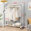 Secador de Roupas de Piso Vertical com Haste Única e Dupla Cabideiro Doméstico para Quarto Varanda Cabide de Roupas Cabide de Roupas
