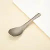 Colher de Sopa de Liga de Titânio Estilo Chinês Doméstica, Colher de Sopa de Titânio Puro Cristal de Gelo, Colher Lingote com Padrão de Pedra, Louça de Titânio Puro