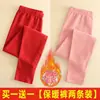 Pantalones largos de terciopelo de doble cara para mujer, otoño e invierno, forro polar, engrosados, corte ajustado, pantalones de lana, ropa interior, pantalones cálidos