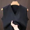 Suéter de Lã Puyuan para Homens Inverno 2026, Novo Suéter de Lã com Gola V, Colete Social de Malha para Homens