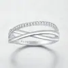 Anel de Joia em Prata de Lei S925 Nicho de Joias de Alto Padrão Transfronteiriças Anel com Fileira de Zircônia Feminino Design de Anel de Prata