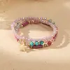Pulseiras Empilhadas Estilo Férias Boêmia para Mulheres, Design Estilo Ins, Pulseiras Elásticas de Miçangas de Vidro, Fornecimento Transfronteiriço da Moda