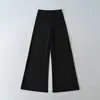 Y2093-25 Pantalones de Lana Anchos de Invierno Estilo Americano Casual, Caídos, Versátiles, Adelgazantes, con Diseño Largo hasta el Suelo y Acento en la Cintura para Ir al Trabajo
