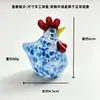 Zibo Pura Artesanal Criativo Fofo Animal Galo Enfeites Produtos de Vidro Frango Gordo Quarto Decorações para Casa