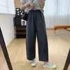 Pantalones Casuales Cropped Rectos Holgados de Lyocell Tencel Transpirables y Frescos para Mujer, Pantalones Tipo Globo Finos de Verano