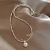 Collar de Plata Quebrada Perla Shijia para Mujer Moda Joyería Popular Lujo Accesible Cadena para Clavícula Elegante Simple Colgante de Cola de Pez Mariposa