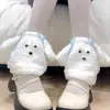 Calcetines para Cachorro Cálidos y Lindos de Invierno Lazo Dulce Chica Lolita A Prueba de Frío Accesorios Versátiles con un Encanto Juguetón