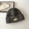 Cachorro Lluvioso~Gorro de Lana Cartoon Grueso Azul Personalizado para Mujeres en Invierno Dulce para Cabeza Grande Cálido Gorro Tejido