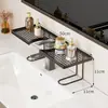 Estante vertical para almacenamiento de grifos para baño, inodoro, lavabo, montado en la pared, no requiere taladro, estante de almacenamiento para fregadero