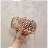 Buquê Pequeno e Requintado, Bolsa Transparente de Metal Vazado, Bolsa de Mão com Corrente para Mulheres