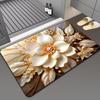 Alfombra de Barro Diatomeas con Flor 3D para Baño Absorbente Antideslizante Alfombrilla para Pies Alfombra de Tejido Tecnológico Lavable a Máquina Alfombrilla de Baño
