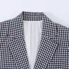 Artículo Caliente Transfronterizo de AliExpress Primavera 2026 Nuevo Blazer a Cuadros Pequeños con Cuello en V 8372324 Pantalones Capri 837222