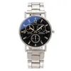 Procesamiento y Personalización del Fabricante Moda Popular de Comercio Exterior Reloj para Hombre con Espejo de Luz Azul de Tres Ojos Reloj para Hombre Correa de Acero Reloj para Hombre