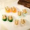 Pendientes Nuevos de Color Café en Forma de U, Más Vendidos Transfronterizos Europeos y Americanos, Exquisito Diseño de Gota de Agua, Modernos y Elegantes, Pendientes de Lujo Ligero para Mujer de Gama Alta