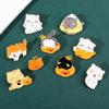 Broche de serie de gatos de dibujos animados lindos personalidad divertido Halloween creativo fantasma calabaza gatito accesorios para bolso
