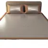 Esterilla de Ratán Doble Cara, Completamente Cubierta, Plegable, Reversible, Esterilla Refrigerante de Seda de Hielo, Juego de Tres Piezas, Lavable, Antideslizante, Esterilla Suave para Aire Acondicionado para el Verano