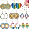 Venta caliente transfronteriza 5D 5D DIY pendientes de pintura de diamantes pendientes de mandala de diamante hechos a mano pendientes de joyería de ladrillo