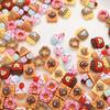 Internet Red Dibujos Animados Uñas Arte Joyería Simulación Mantequilla Pan Pequeño Lindo Postre Usar Uñas Aretes Resina Accesorios Material