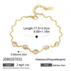 Pulseira de Aço Inoxidável Estilo Europeu Luxo Leve Nicho Banhada Cor Dourada 18K Pulseira de Corrente com Elo de Haste Ondulada Colorfast para Mulheres Atacado