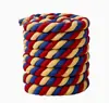 Cuerda de algodón gruesa de color cruzado, cuerda de hilo de algodón trenzado de tres hebras, cuerda de tejido hecha a mano DIY, cuerda de algodón tricolor de 20 mm, cuerda suave para tirar de la cuerda