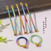 Llavero Anillo de Nudo de Diamante con Gradiente de Colores Encanto para Bolso DIY Adorno Decorativo para Bolsita Colgante