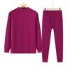 Ropa de otoño para mujeres de mediana edad y ancianas, pantalones de otoño, ropa interior térmica delgada de algodón puro para madre, algodón de cuello medio alto, traje de suéter de algodón para abuela