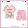 Pijamas2024 verano pijamas coreanos para niños conjunto de manga corta dibujos animados niños y niñas ropa para el hogar ropa infantil al por mayor