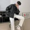 Jaqueta de Couro Masculina 2025 Primavera Nova Tendência Estilo Coreano Outono Couro PU Casual Jaqueta Baseball Jaqueta Motociclista Tendência