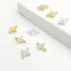 Conector de Doble Colgante Tipo Valla de Oro de 18K14K con Retención de Color Fuerte, Microincrustado con Circonita, para Pulsera, Collar, Accesorios de Aretes DIY
