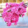 Galhos Artificiais de Flor de Cerejeira para Estúdio de Fotografia de Casamento e Decoração de Sala de Estar, Flores Plásticas Densas de 4 Galhos, Flores de Seda, Flores Artificiais para Decoração de Teto