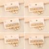 [Ice Meng] 3 pares de aretes de acero inoxidable con diamantes de amor, aretes de mariposa, joyería europea y americana para E546