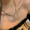 Collar de gota de agua con estrella de cuatro puntas de lujo accesible para mujer, estilo hip-hop, elegante y de verano, con borlas y cadena de clavícula.
