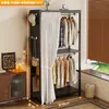 Perchero combinado de armario abierto, uso doméstico de metal con cajones, perchero colgante para vestidor, perchero de pie para vestidor